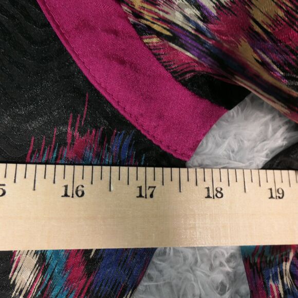 Vintage Robbie Bee Midi Dress Womens 7 or 8 Black Pink Paisly Artsy Shoulder Pad - Picture 11 of 14